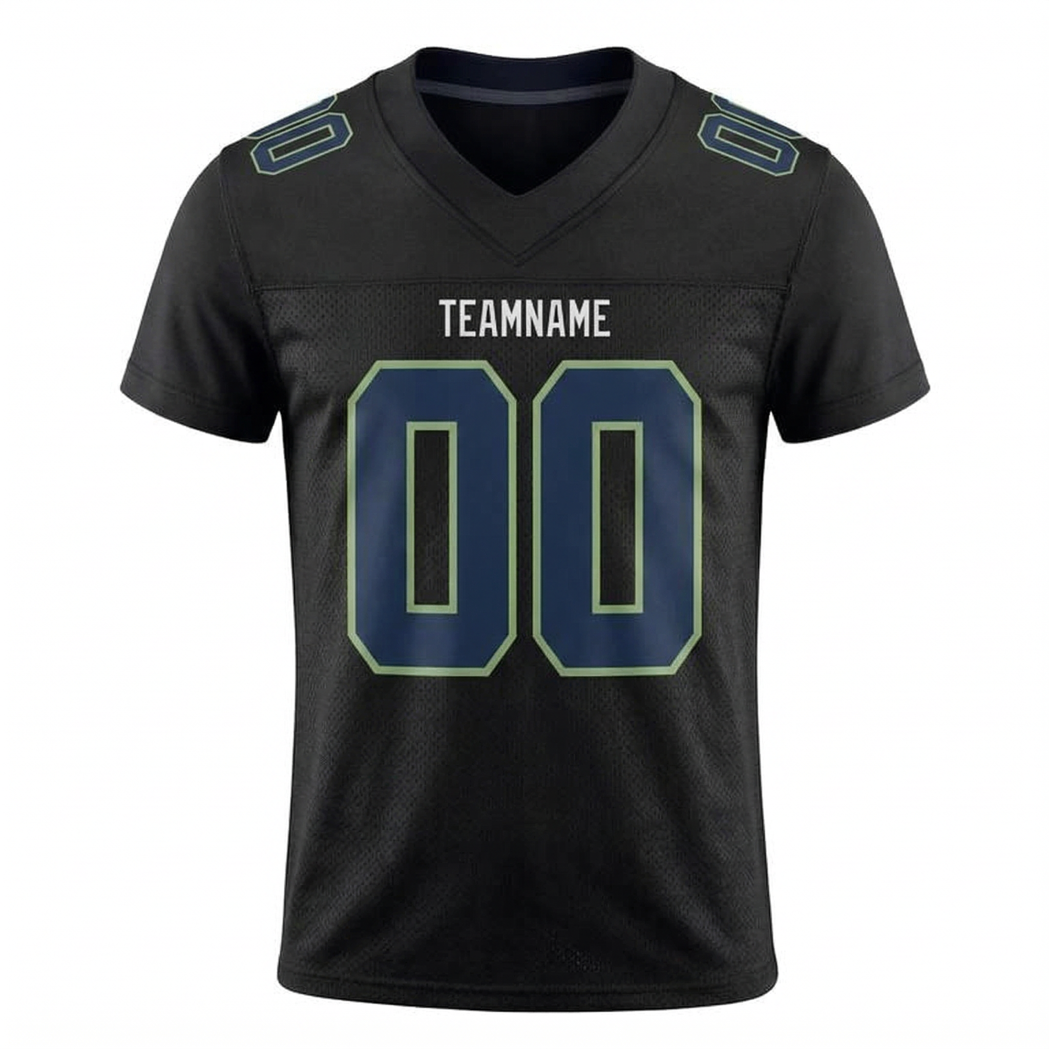 Custom Black & Royal/Green Football Jersey