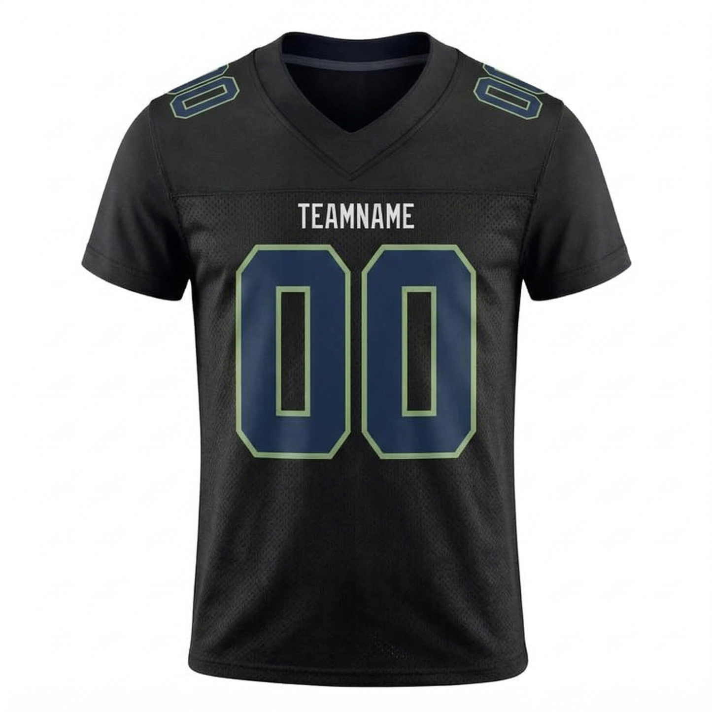 Custom Black & Royal/Green Football Jersey