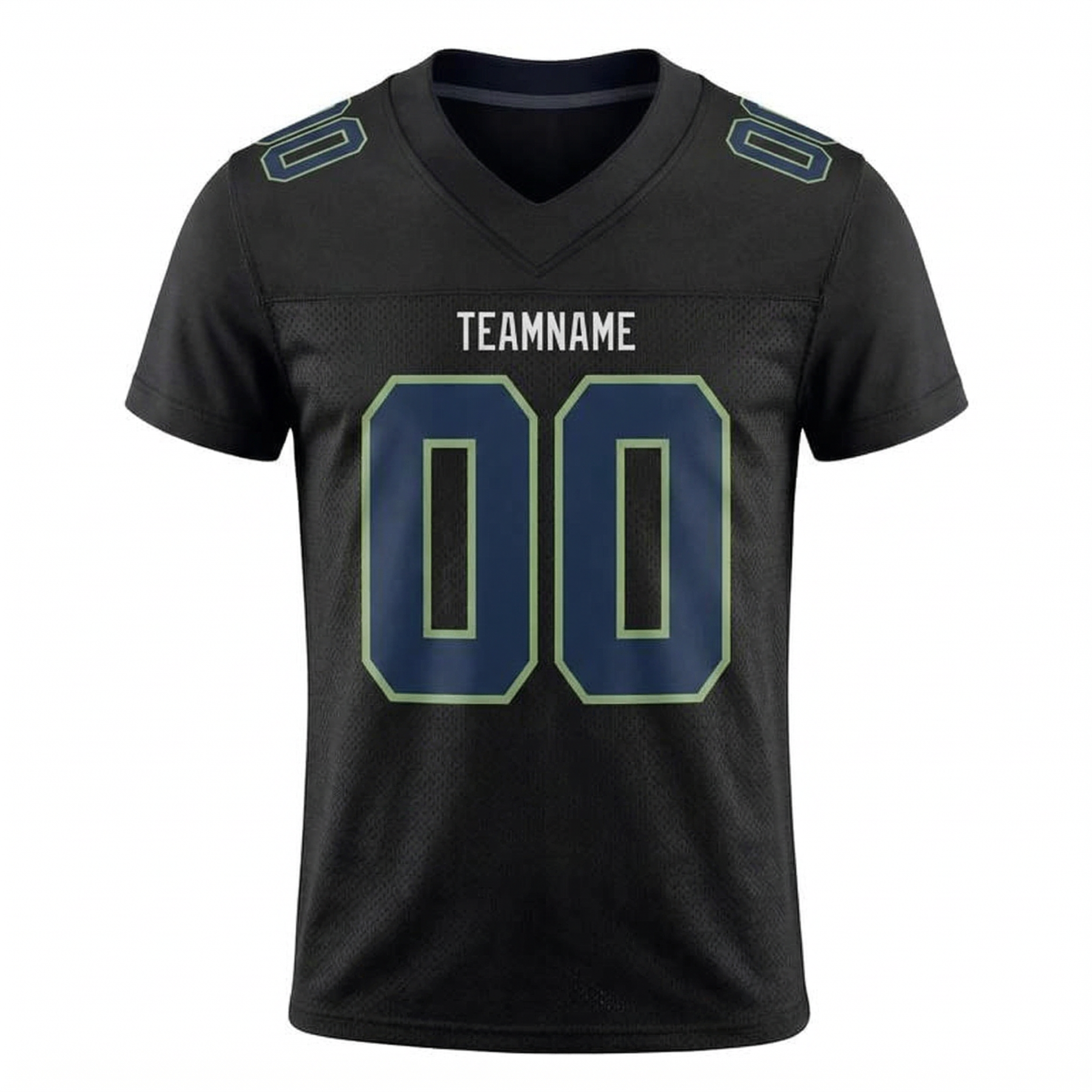 Custom Black & Royal/Green Football Jersey