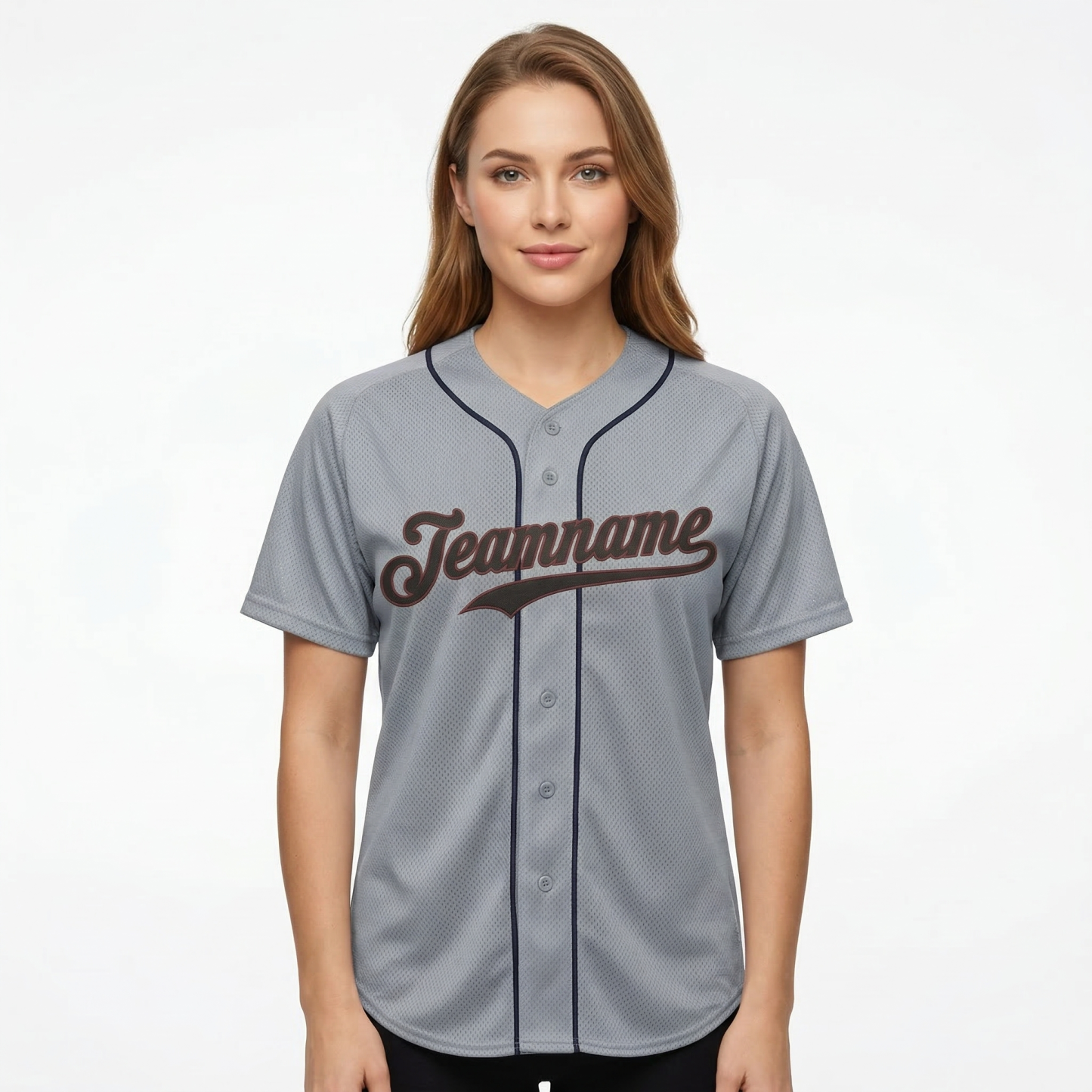 Custom Grey & Red/Black Classic Fashion Baseball Jersey