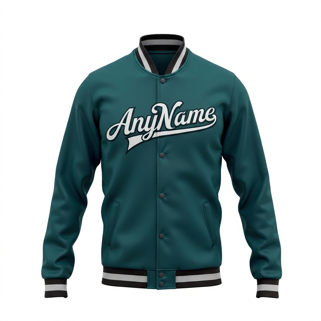 Custom Midnight Green & Gray/Black Full-Snap Fleece Jacket