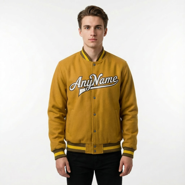 Custom Gold & White/Black Full-Snap Fleece Jacket