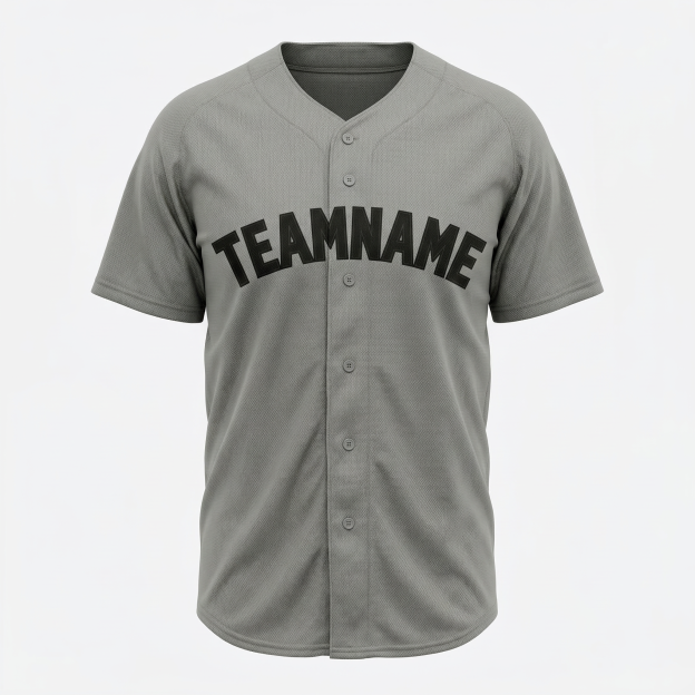 Custom Grey & Navy Blue Classic Fashion Baseball Jersey