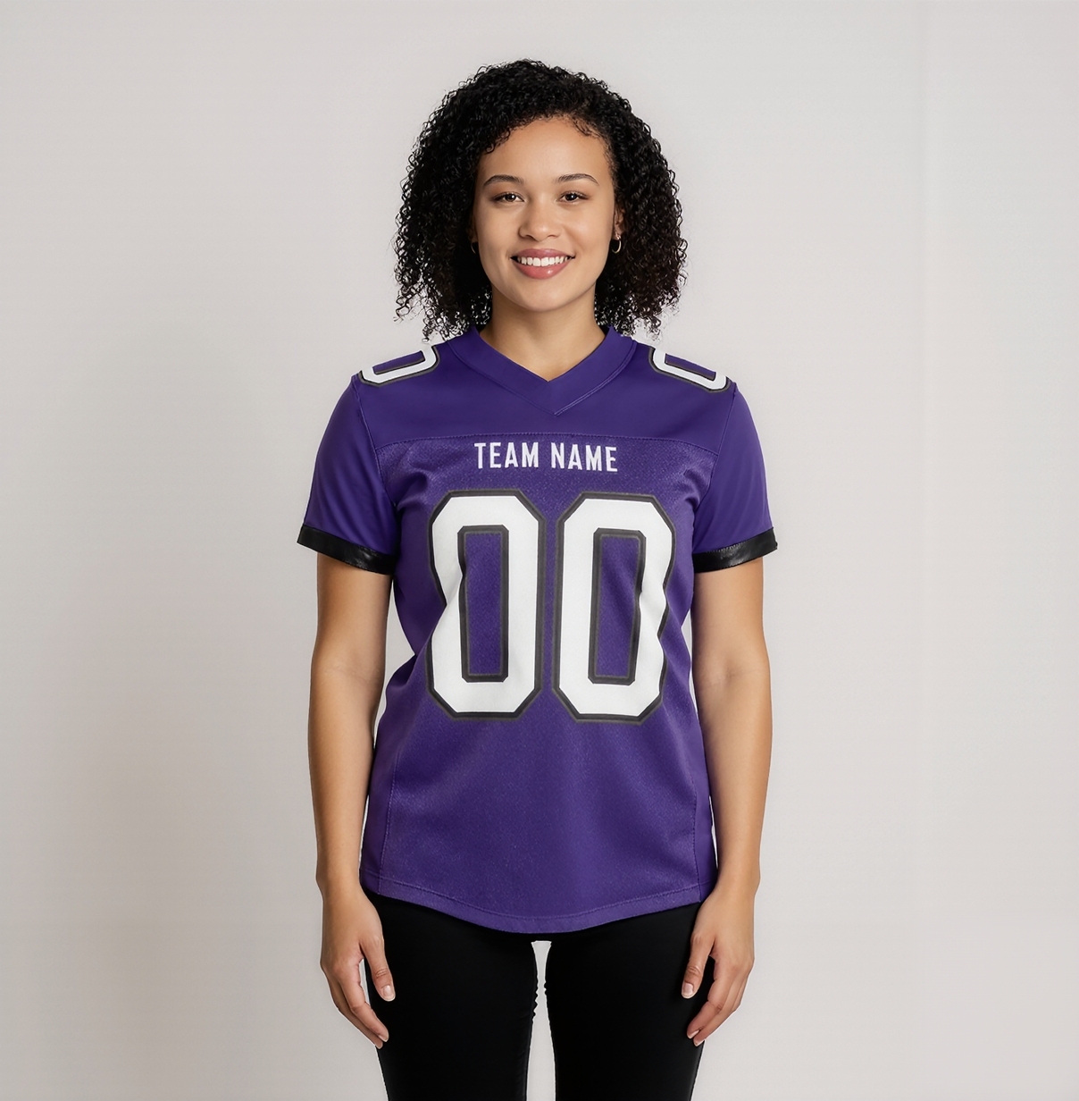 Custom Purple & White/Black Football Jersey