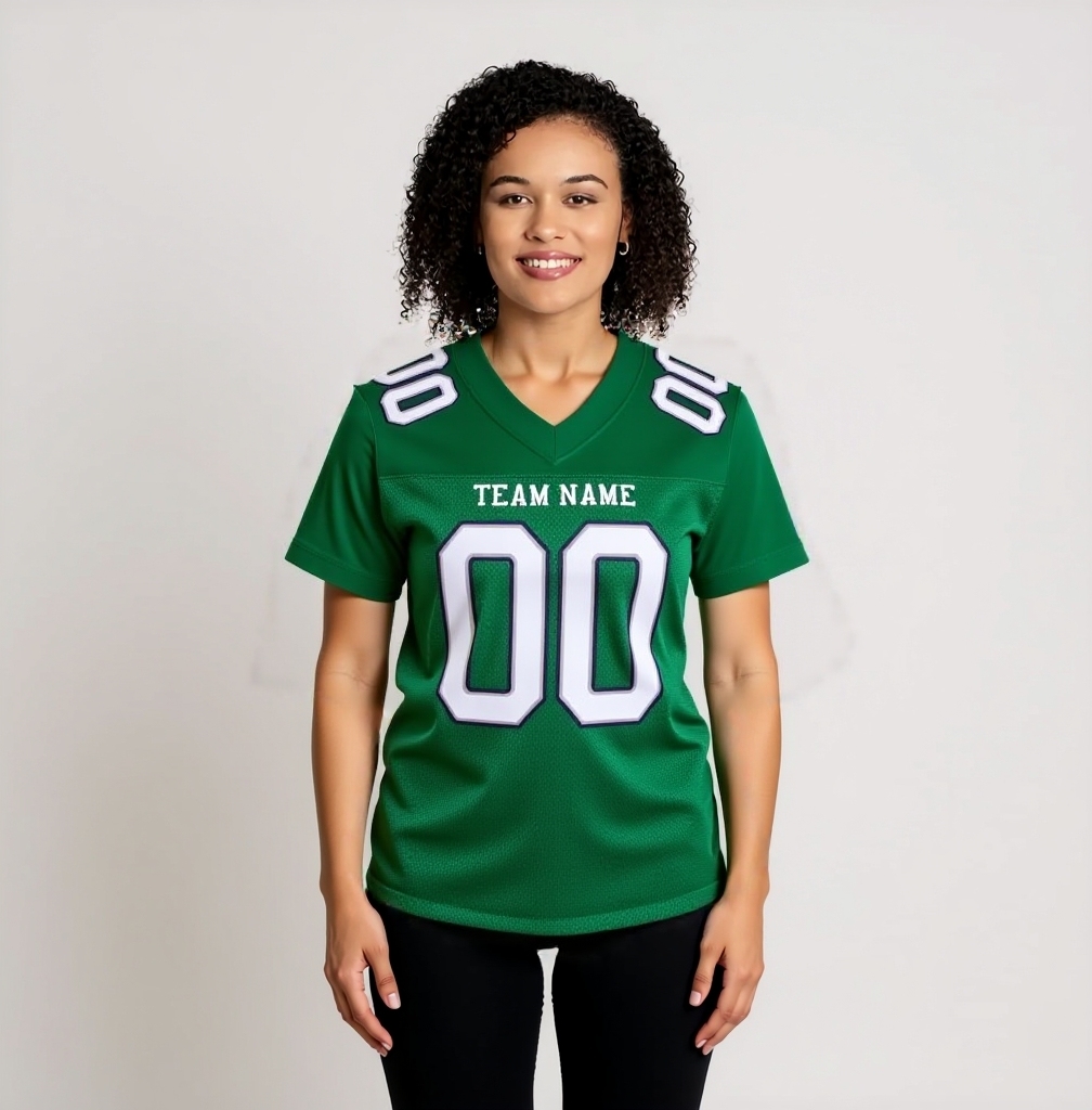 Custom Kelly Green & White/Black Football Jersey