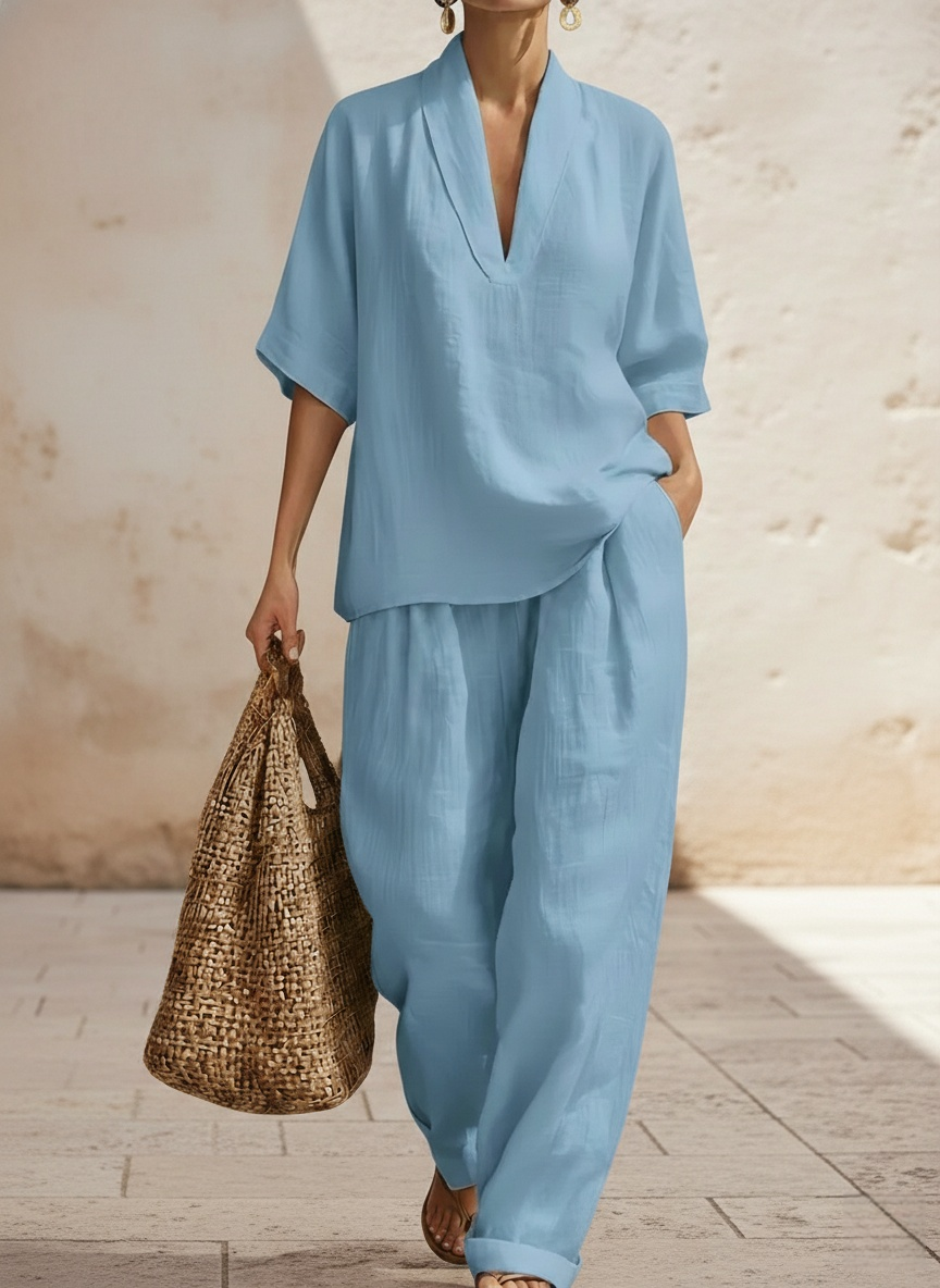 ⏰ LAST DAY SAVE 50%Women's Casual And Cozy Minimalist Linen Two-piece Set