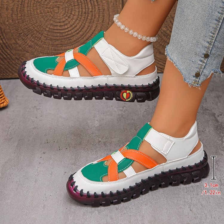 Women's Fashion Hollow Out Leather Sport Sandals Sneakers Slip-on Loafers