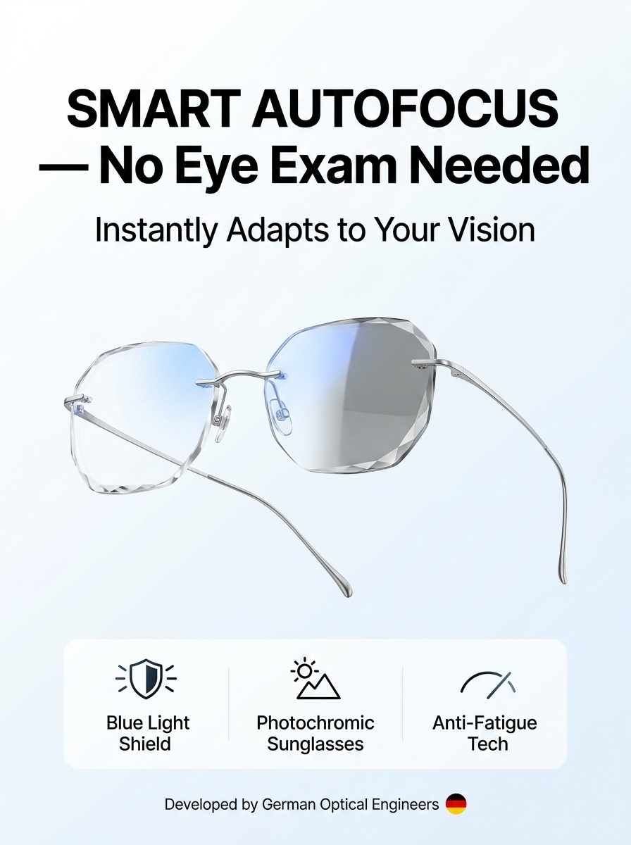 🔄🕶️Stop Swapping Glasses! German Smart-Focus Lenses with Auto-Darkening Magic 🚀