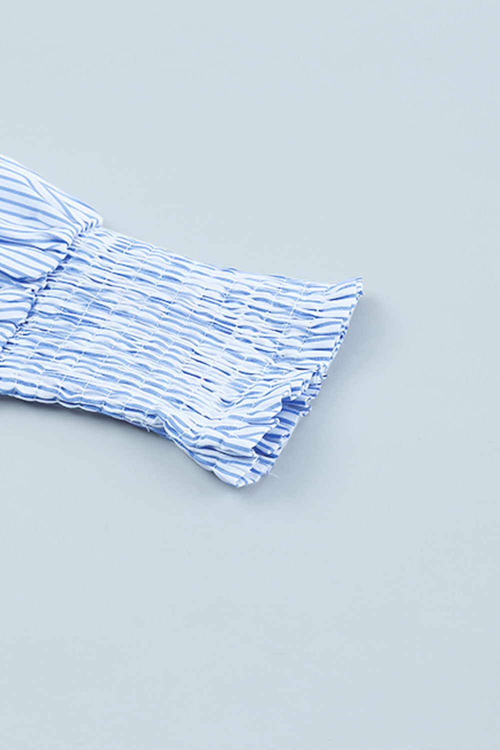 Stripe Shirred Cuff Shirt