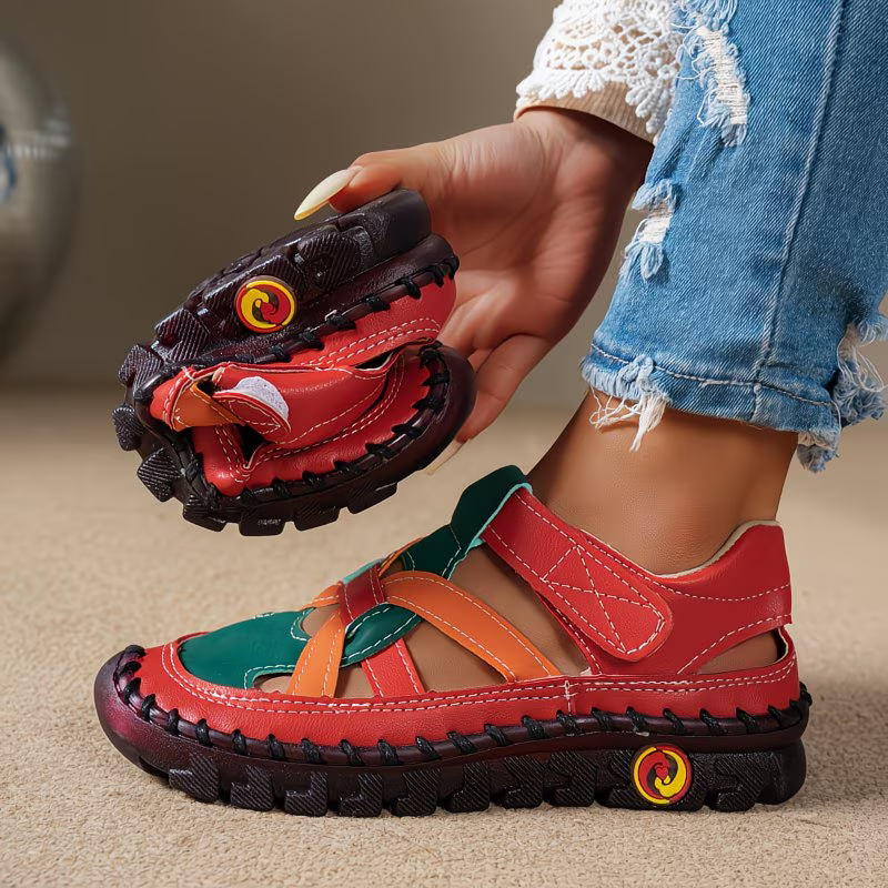Women's Fashion Hollow Out Leather Sport Sandals Sneakers Slip-on Loafers