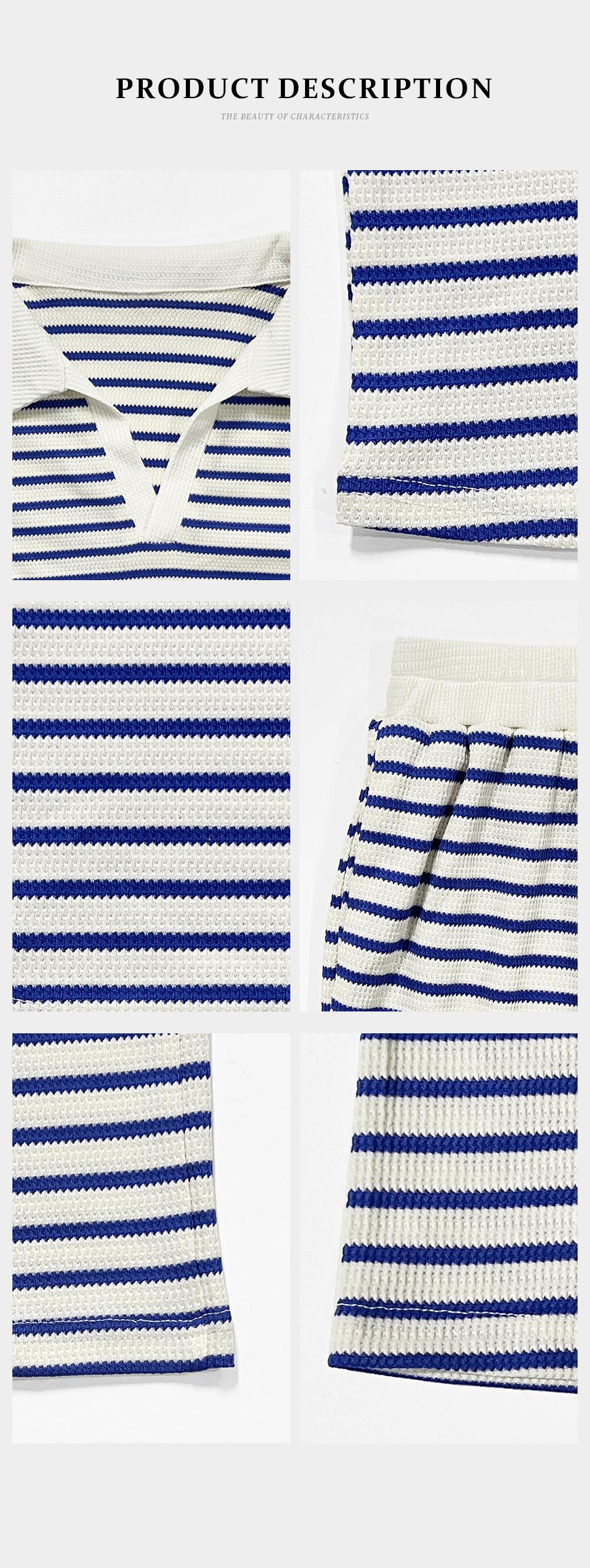 KatchMe Women's Casual Color Matching Stripe Long Sleeve Top & Wide Leg Trousers Co-ord, Soft V-Neck Loose Two Piece Outfits, Comfortable Womenswear（CN）