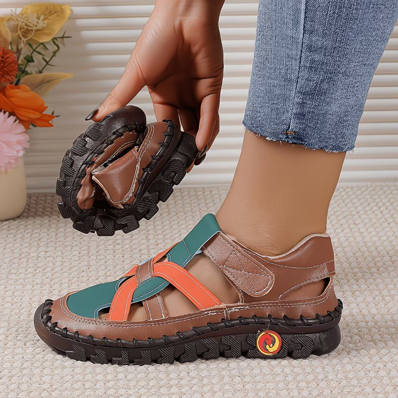 Women's Fashion Hollow Out Leather Sport Sandals Sneakers Slip-on Loafers