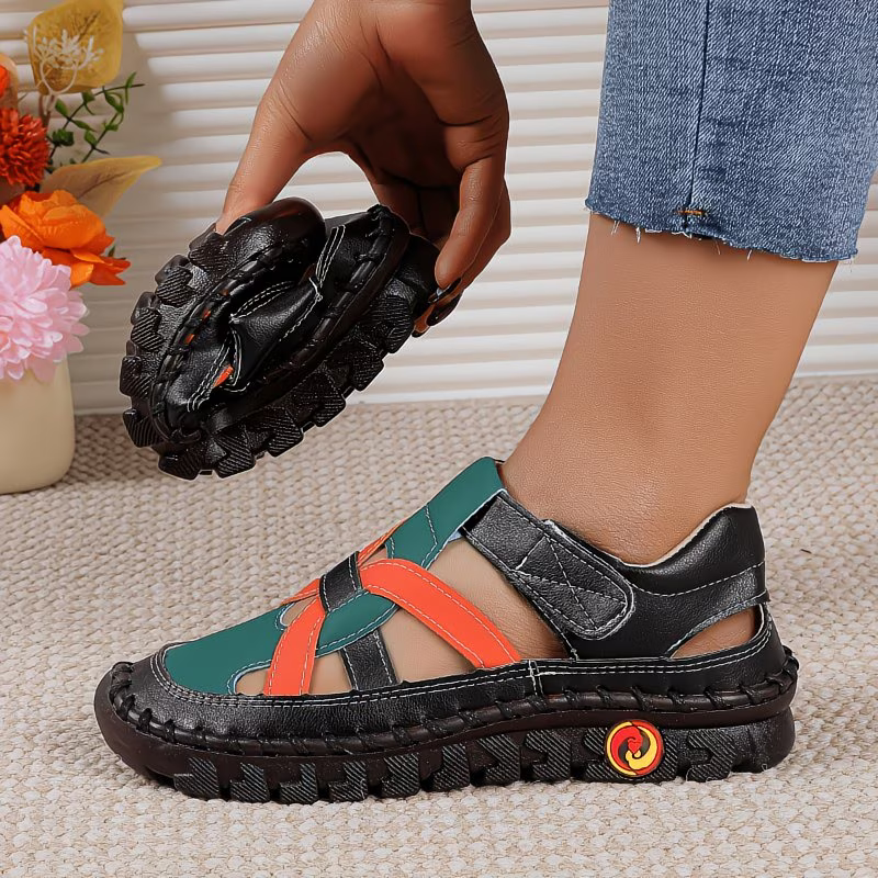 Women's Fashion Hollow Out Leather Sport Sandals Sneakers Slip-on Loafers