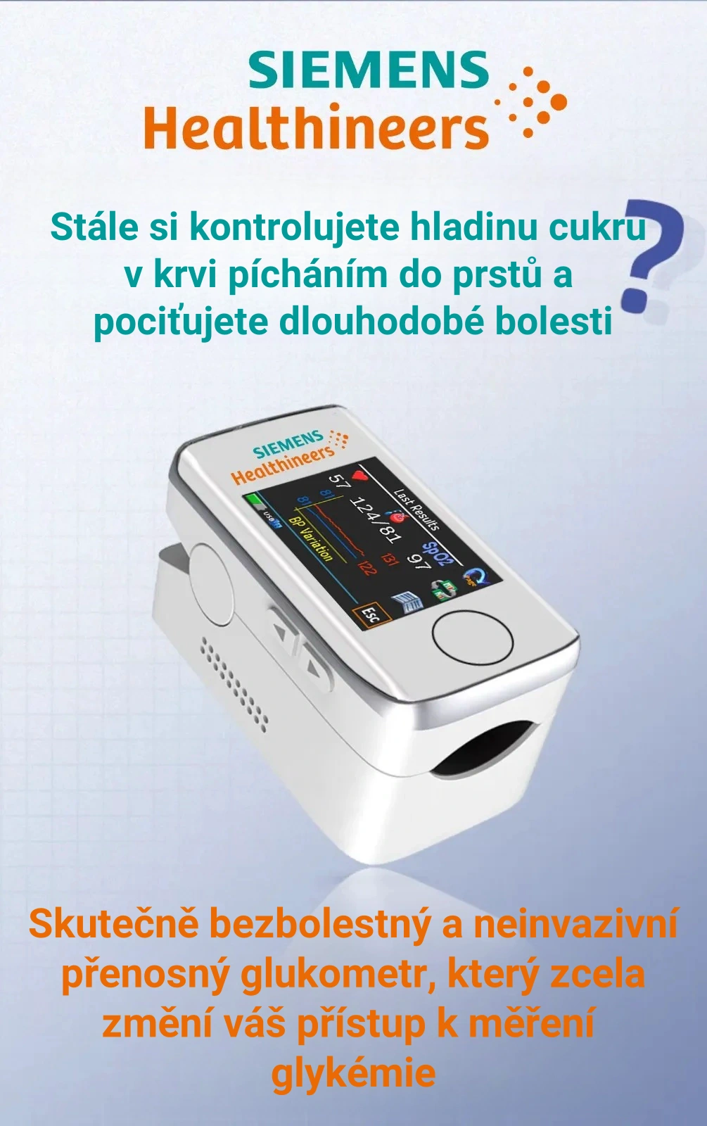 Bezbolestný glukometr pro každodenní kontrolu