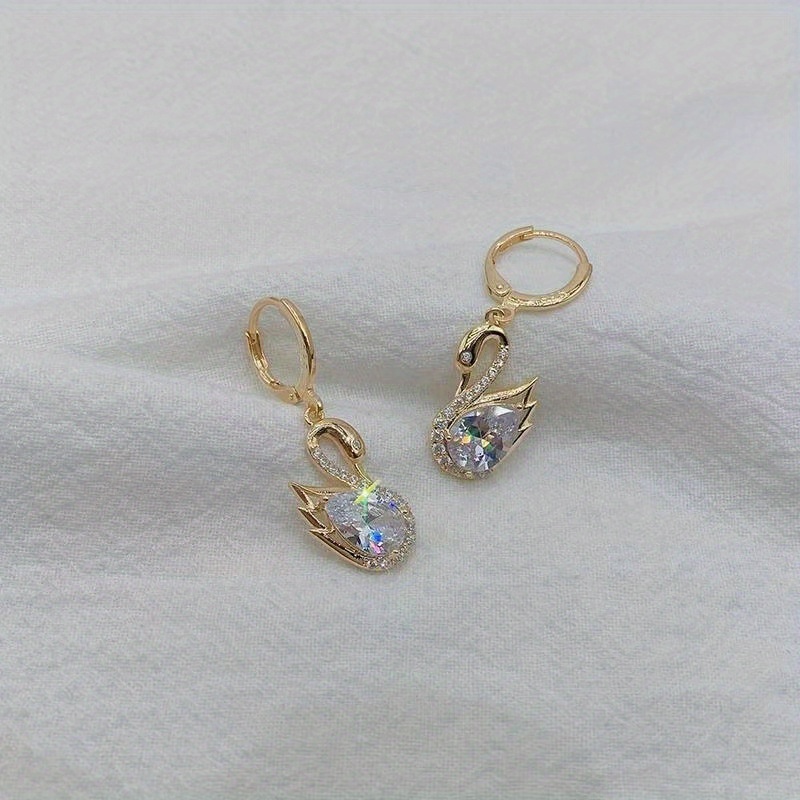 🎁 50% sleva na všechny produkty !✨18K Luxusní křišťálové náušnice labuť💎