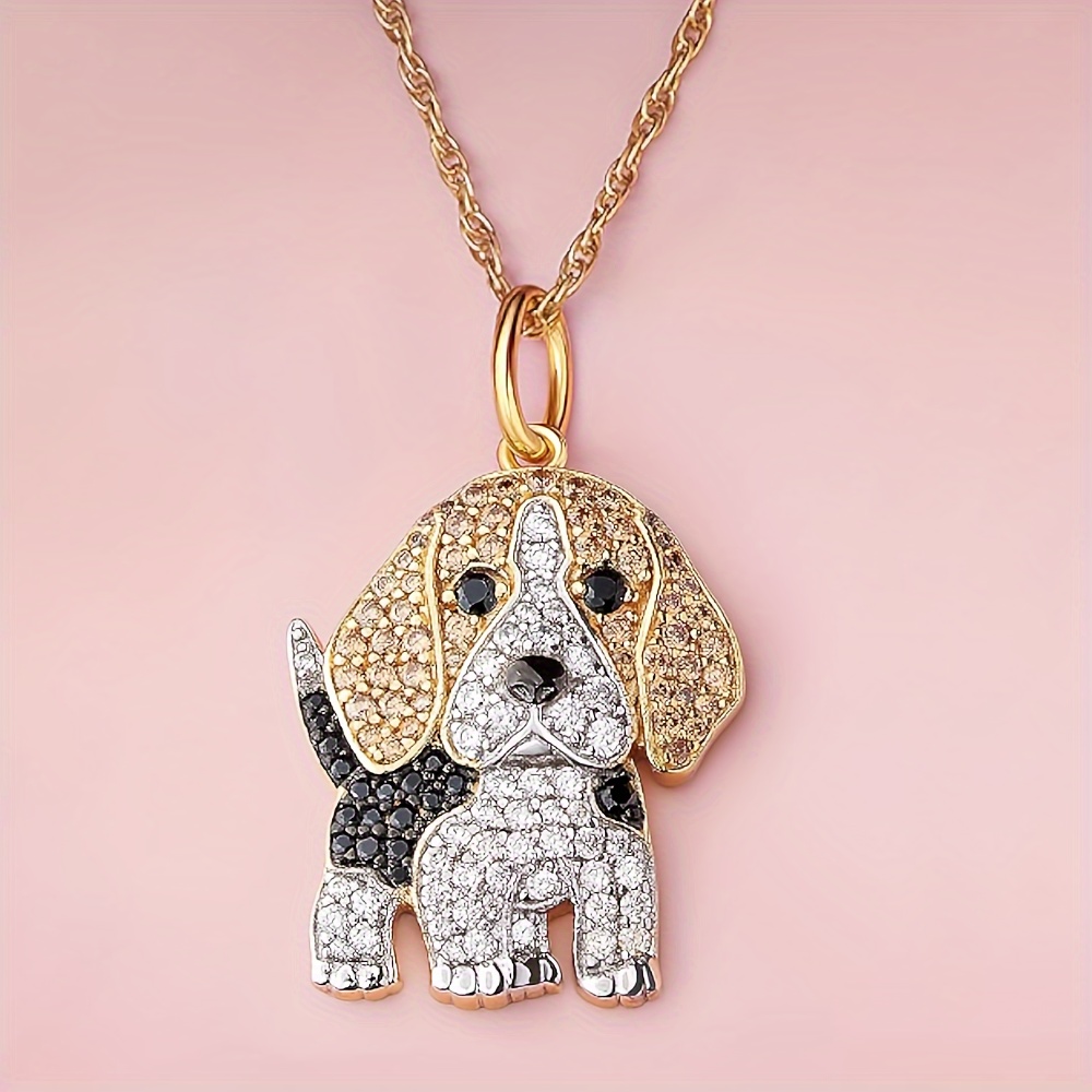 🎁 48% sleva na všechny produkty !🐶 Roztomilý bígl třpytivý náhrdelník s přívěskem pro domácí mazlíčky 🌟