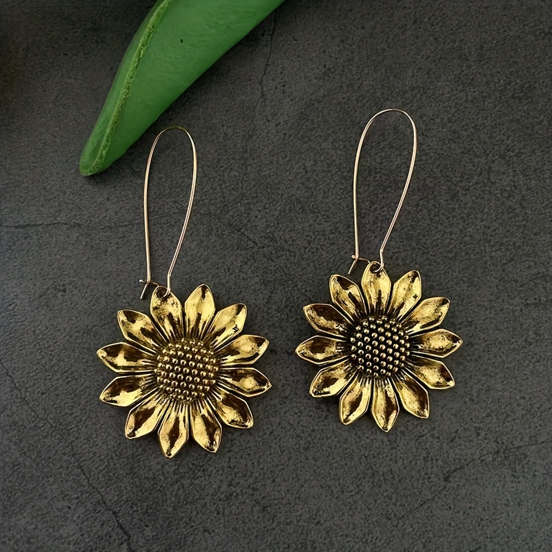 🎁 48% sleva na všechny produkty !🌻 Roztomilé náušnice s háčky ve tvaru bohémské slunečnice Elegantní náušnice s háčkem 💛