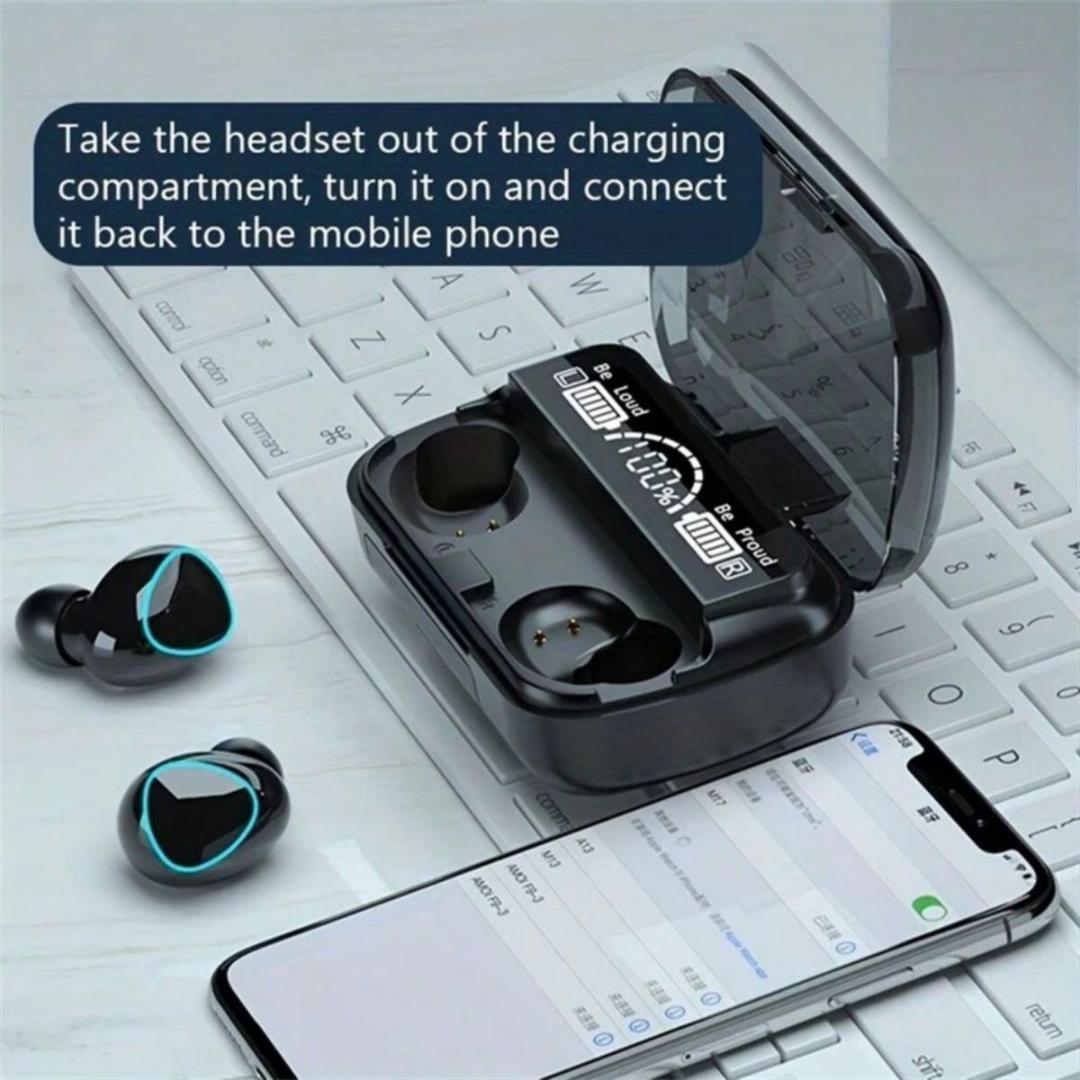 Fones de ouvido Bluetooth M10, com bateria de longa duração, cancelamento de ruído sem fio, para jogos e esporte, TWS intra-auricular