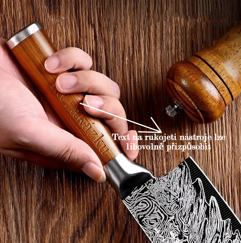 Sada kuchyňských nožů s damaškovým vzorem z nerezové oceli (přizpůsobitelné) – kuchyňské náčiní šéfkuchaře nůž na zeleninu, maso a kosti