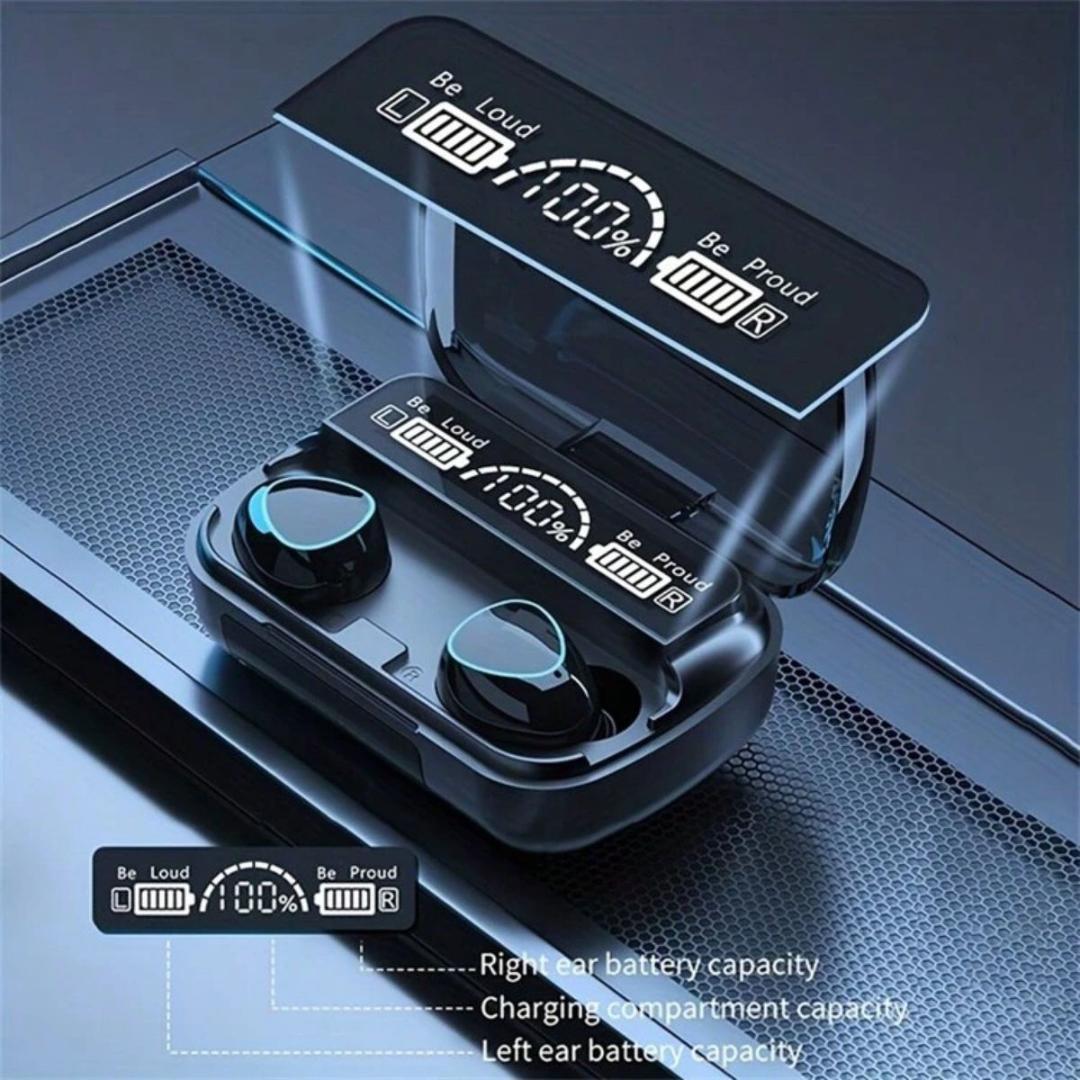 Fones de ouvido Bluetooth M10, com bateria de longa duração, cancelamento de ruído sem fio, para jogos e esporte, TWS intra-auricular