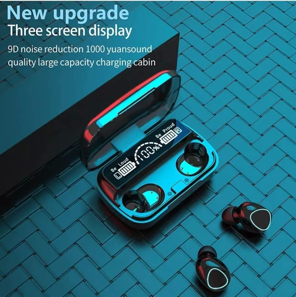 Fones de ouvido Bluetooth M10, com bateria de longa duração, cancelamento de ruído sem fio, para jogos e esporte, TWS intra-auricular