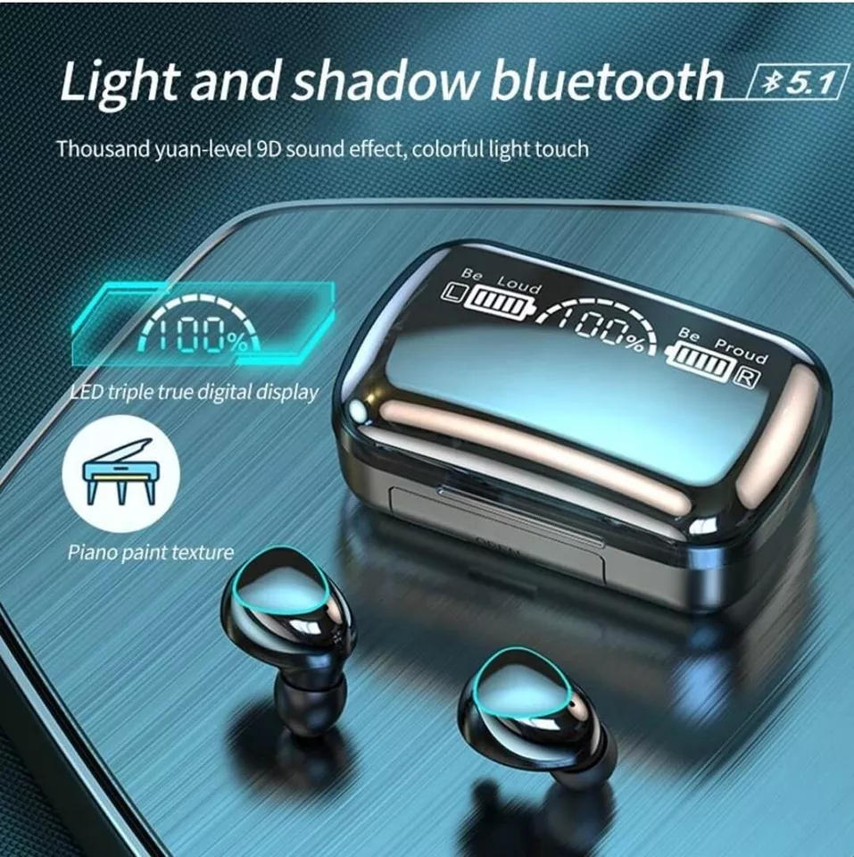 Fones de ouvido Bluetooth M10, com bateria de longa duração, cancelamento de ruído sem fio, para jogos e esporte, TWS intra-auricular