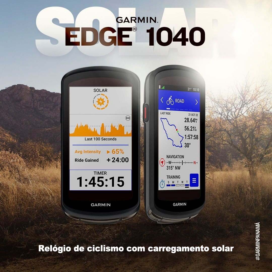 Relógio de ciclismo com carregamento solar Garmin Edge 1040