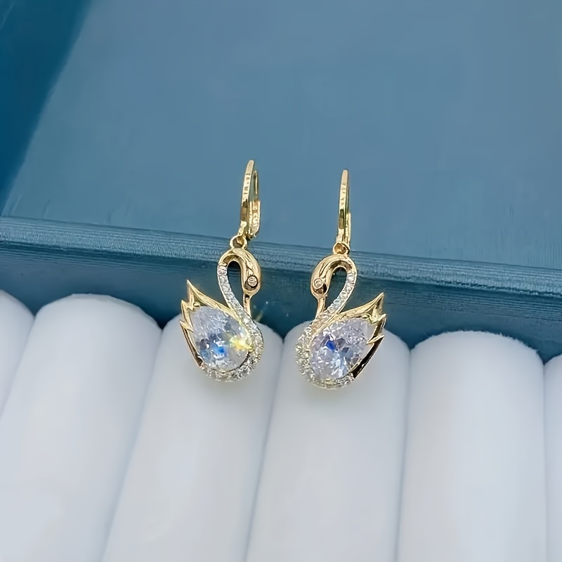 🎁 50% sleva na všechny produkty !✨18K Luxusní křišťálové náušnice labuť💎