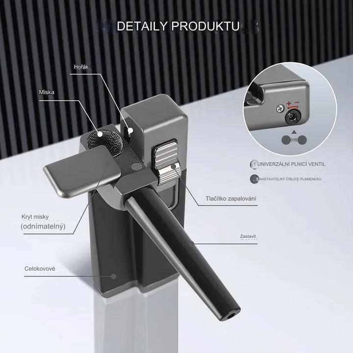 捷克YUSUD přenosný úderný kovový zapalovač 2 v 1 sada