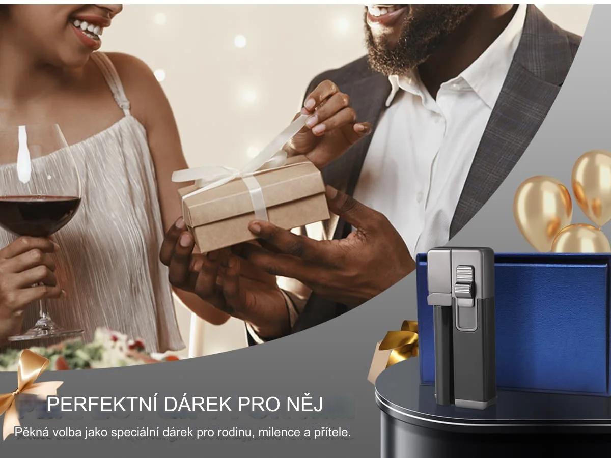 捷克YUSUD přenosný úderný kovový zapalovač 2 v 1 sada