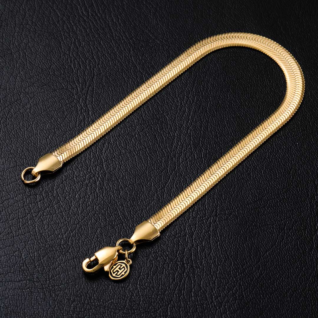 6mm Herringbone Bracelet in Gold