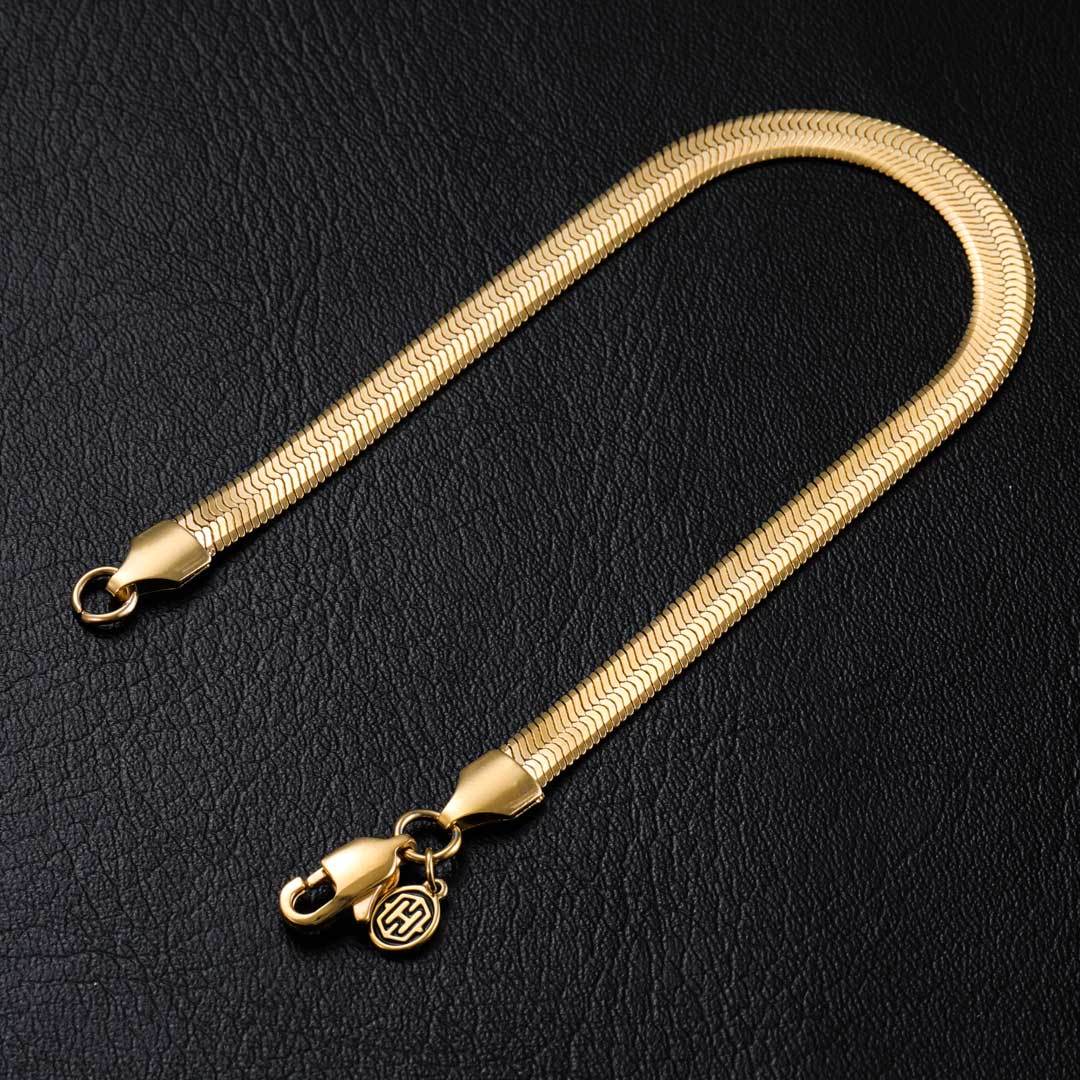 6mm Herringbone Bracelet in Gold