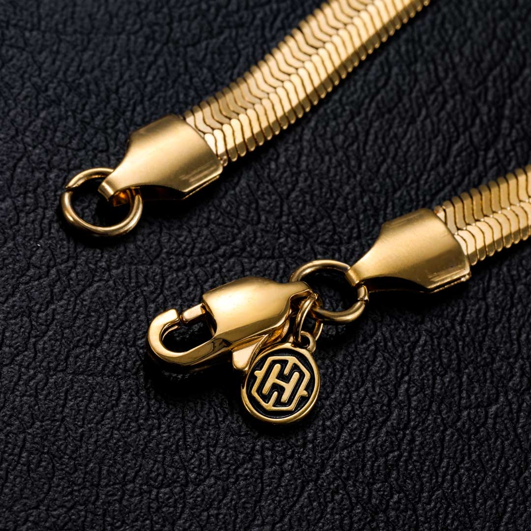 6mm Herringbone Bracelet in Gold