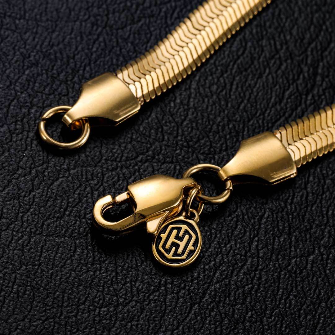 6mm Herringbone Bracelet in Gold