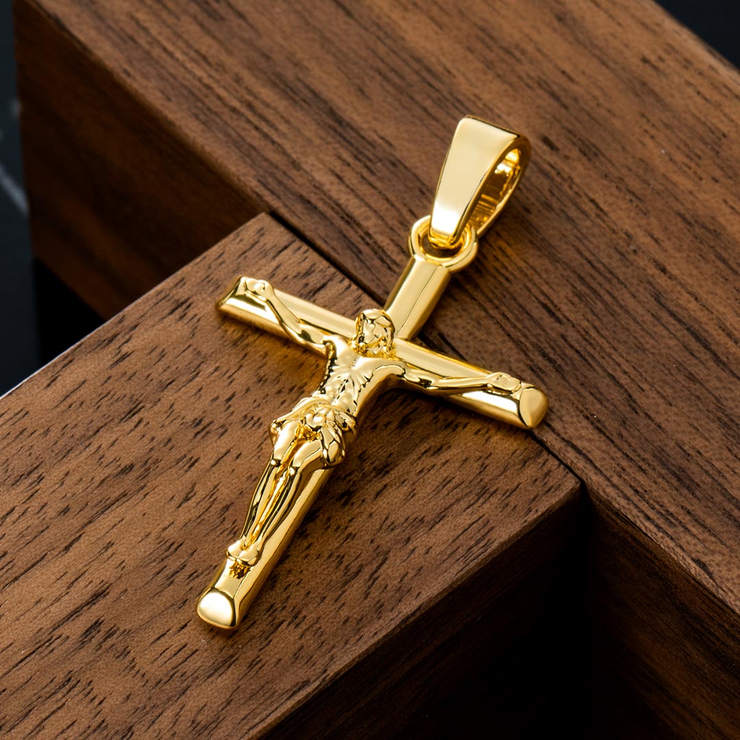 Crucifix Cross Pendant in Gold