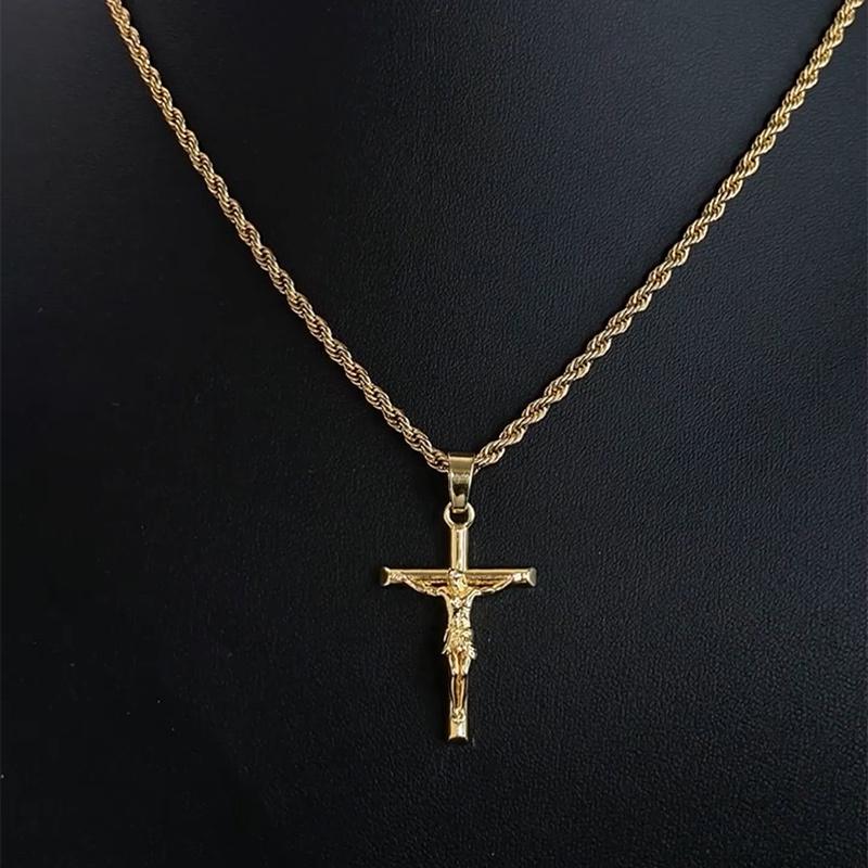 Crucifix Cross Pendant in Gold