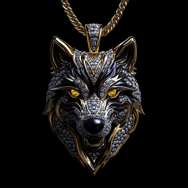 Fierce Wolf Head Pendant