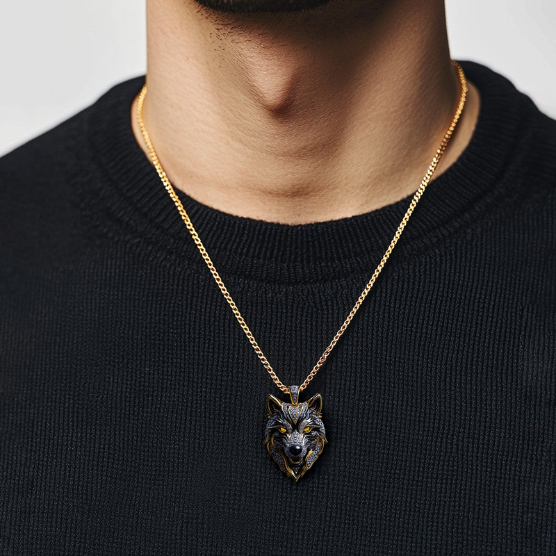 Fierce Wolf Head Pendant