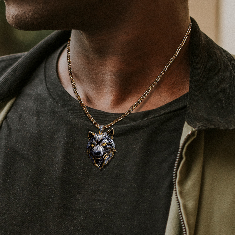 Fierce Wolf Head Pendant