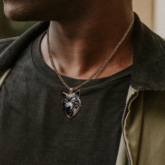 Fierce Wolf Head Pendant