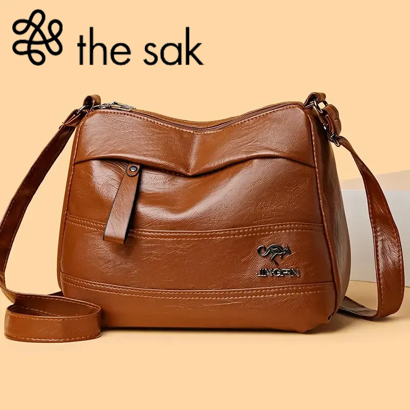 Vícevrstvá hovězí kožená taška přes rameno, kupte jednu a získejte druhou zdarma