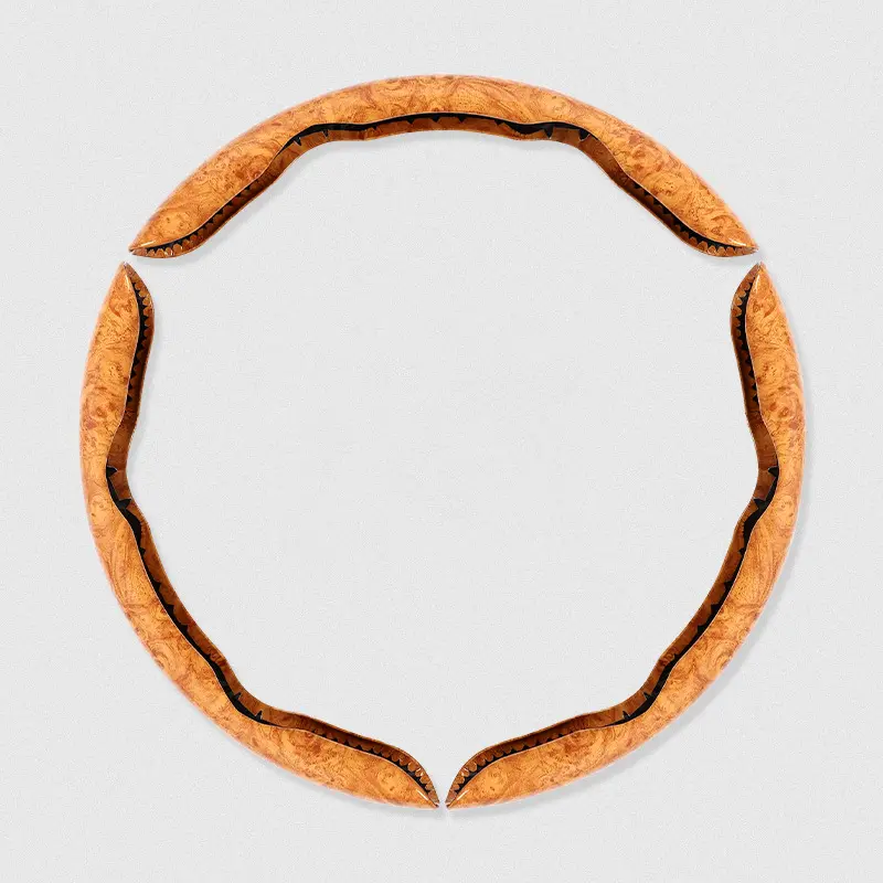 【1 set di 3 pezzi】Coprivolante per auto antiscivolo effetto legno