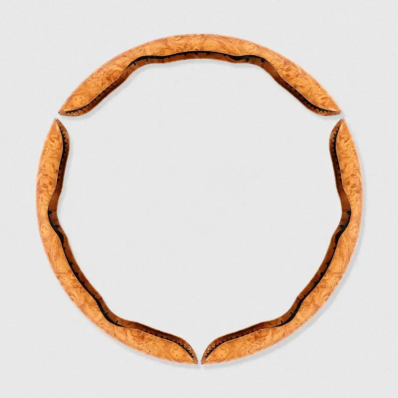 【1 set di 3 pezzi】Coprivolante per auto antiscivolo effetto legno