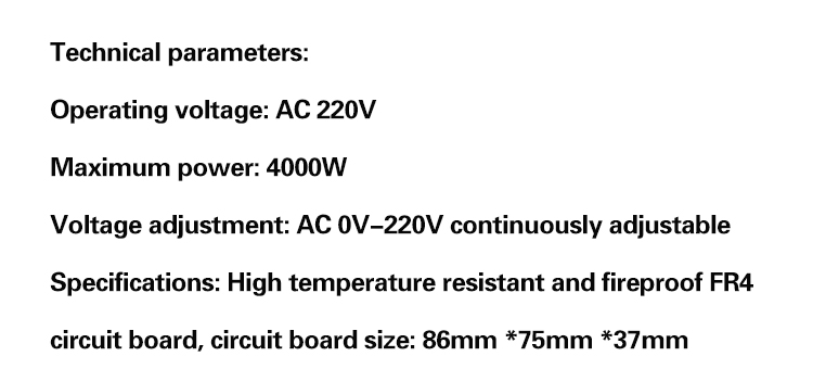 【2/4/6 PZ】Regolatore di tensione elettronico ad alta potenza regolabile SCR da 4000 W / Regolazione della velocità / Regolazione della temperatura - con custodia assicurativa