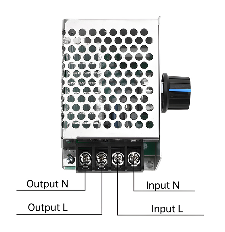 【2/4/6 PZ】Regolatore di tensione elettronico ad alta potenza regolabile SCR da 4000 W / Regolazione della velocità / Regolazione della temperatura - con custodia assicurativa