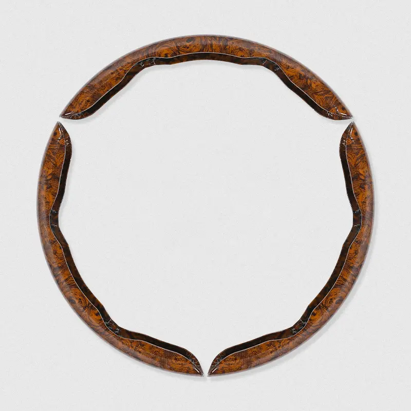 【1 set di 3 pezzi】Coprivolante per auto antiscivolo effetto legno