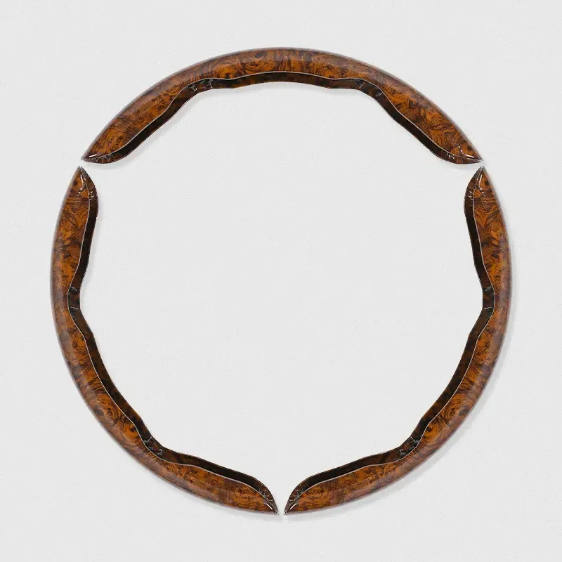 【1 set di 3 pezzi】Coprivolante per auto antiscivolo effetto legno