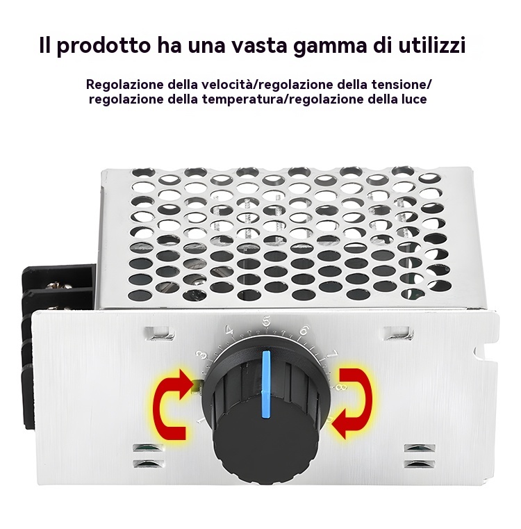 【2/4/6 PZ】Regolatore di tensione elettronico ad alta potenza regolabile SCR da 4000 W / Regolazione della velocità / Regolazione della temperatura - con custodia assicurativa