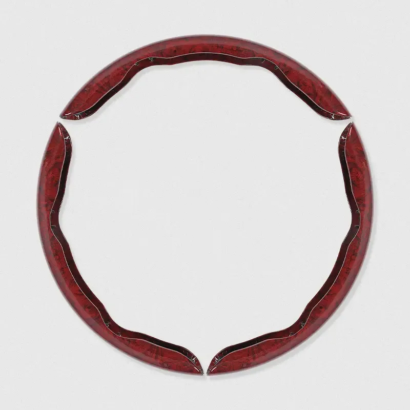 【1 set di 3 pezzi】Coprivolante per auto antiscivolo effetto legno