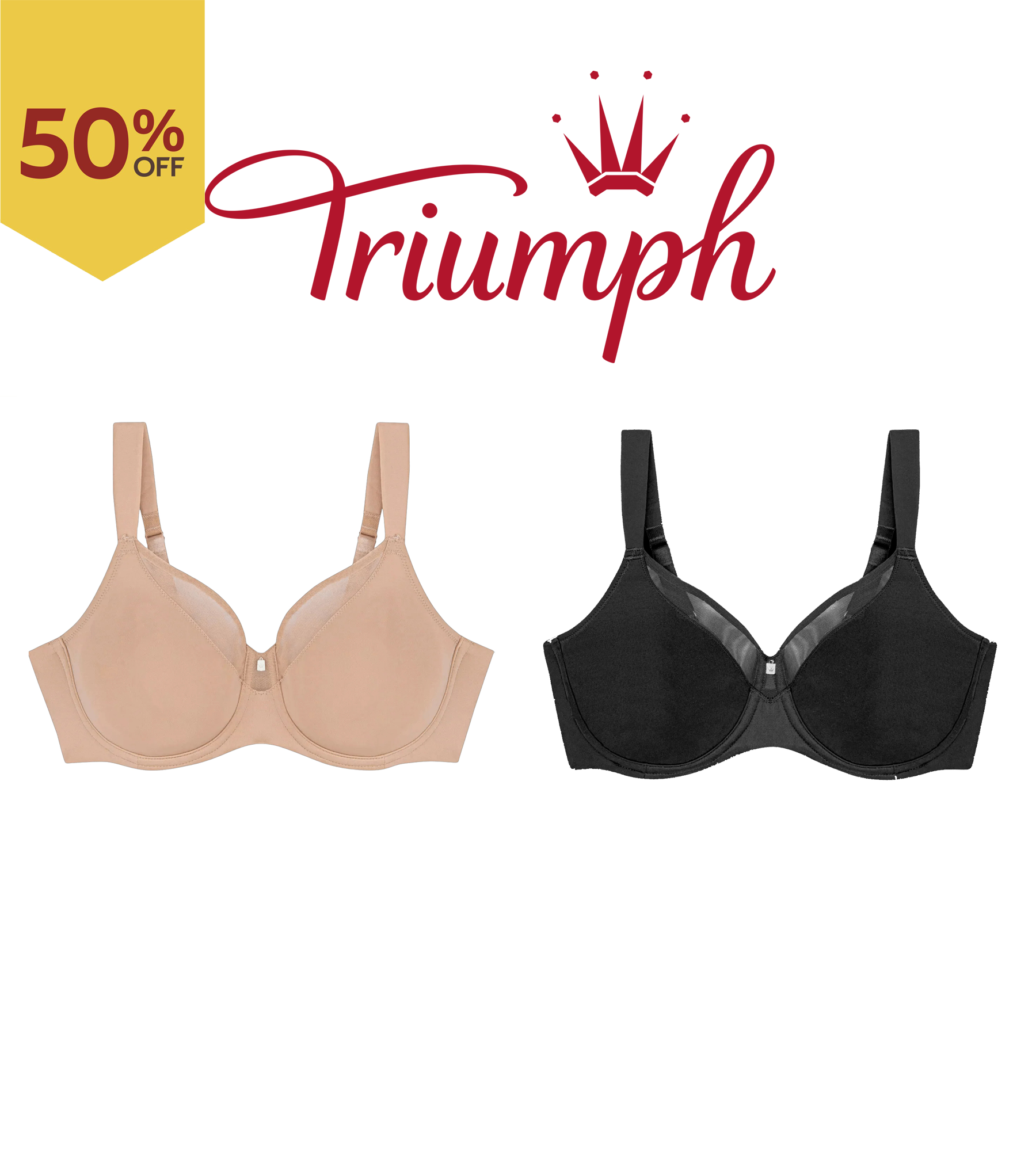 Triumph-2025 nowy, oddychajcy i wygodny biustonosz w duym rozmiarze